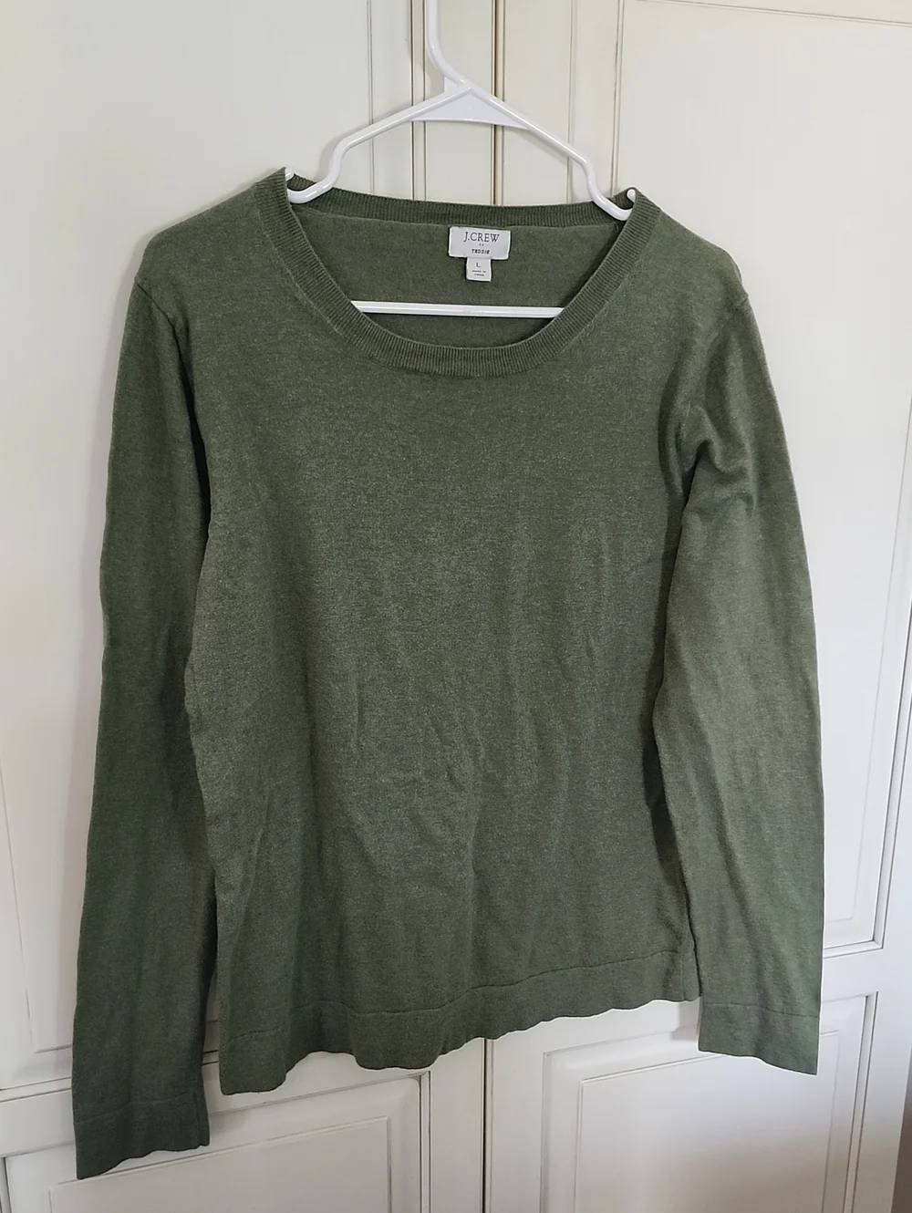 J. Crew Olive Green Crewneck Sweater